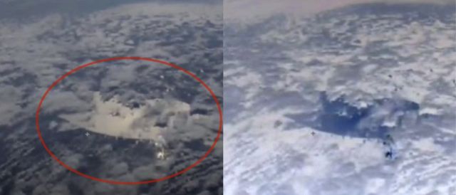 ISS Live Cam Captured Something Mysterious In The Sky  Iss-live-cam-mysterious-structure-sky-clouds