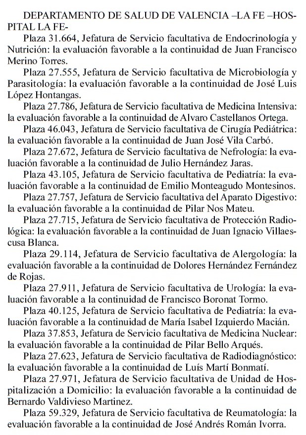 SANIDAD JEFATURAS DE SERVICIO Y DE