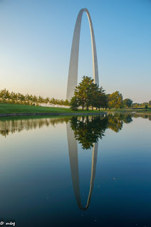 Gateway Arch in St. Louis Reflected in Water photo by mbgphoto