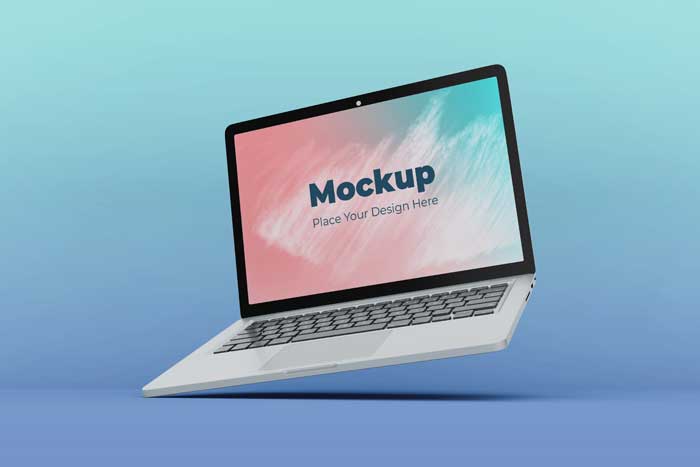 Editable Floating Design Laptop Display Mockup Editable Floating Display Mockup