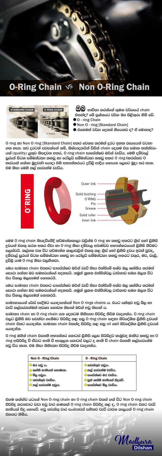 O Ring Chain and Non O Ring Chain
