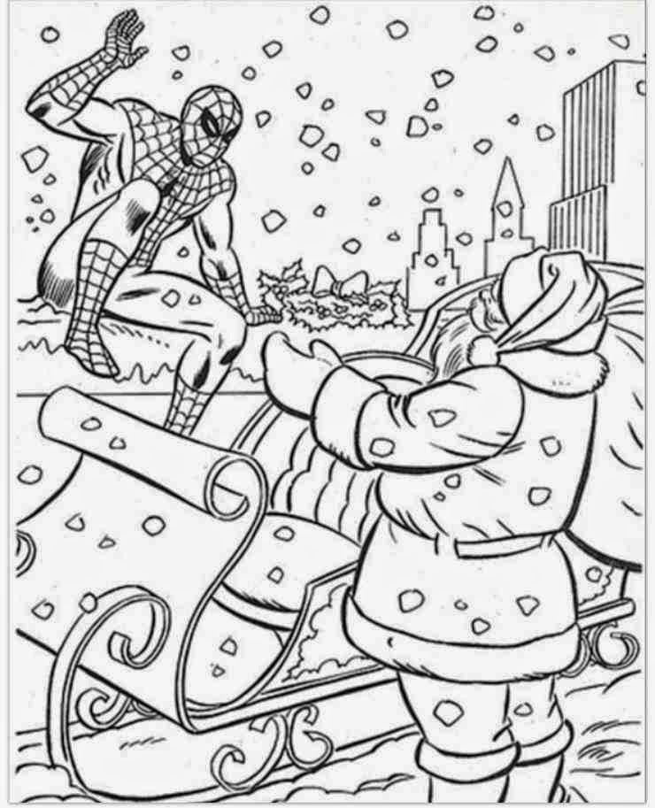 Coloriage Spiderman Noel Imprimer | Coloriage en Ligne