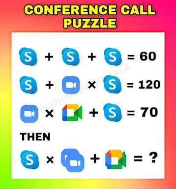skype , zoom , gogle meet online conference call puzzle