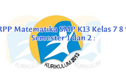 RPP Matematika SMP K13 Kelas 7 8 9 Revisi 2020 2021 Semester 1 dan 2