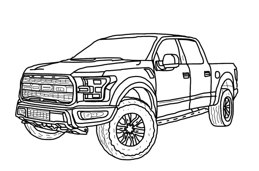 How to Draw Ford F-150 Raptor 2020 - Step by Step