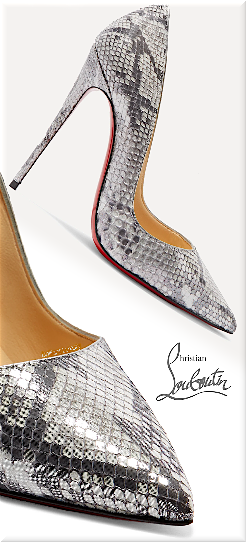 ♦Christian Louboutin So Kate grey metallic python pumps #christianlouboutin #shoes #brilliantluxury ♦Christian Louboutin So Kate grey metallic python pumps #christianlouboutin #shoes #brilliantluxury