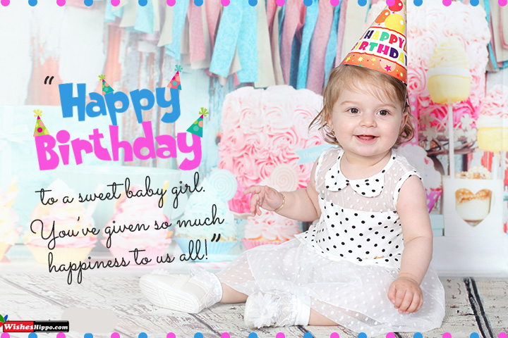 Best 1st Birthday Wishes for Baby Girl Little Doughtier Princess ...