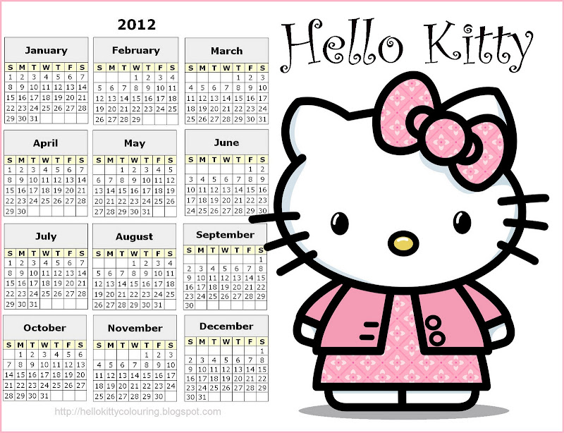 Hello Kitty 2012 calendar - here it is for you and it is free - just  title=