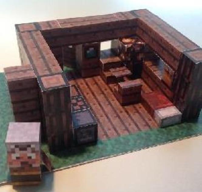 PAPERMAU: Village House Diorama Paper Model In Minecraft Style - by  Snesivan via Pixel Papercraft
