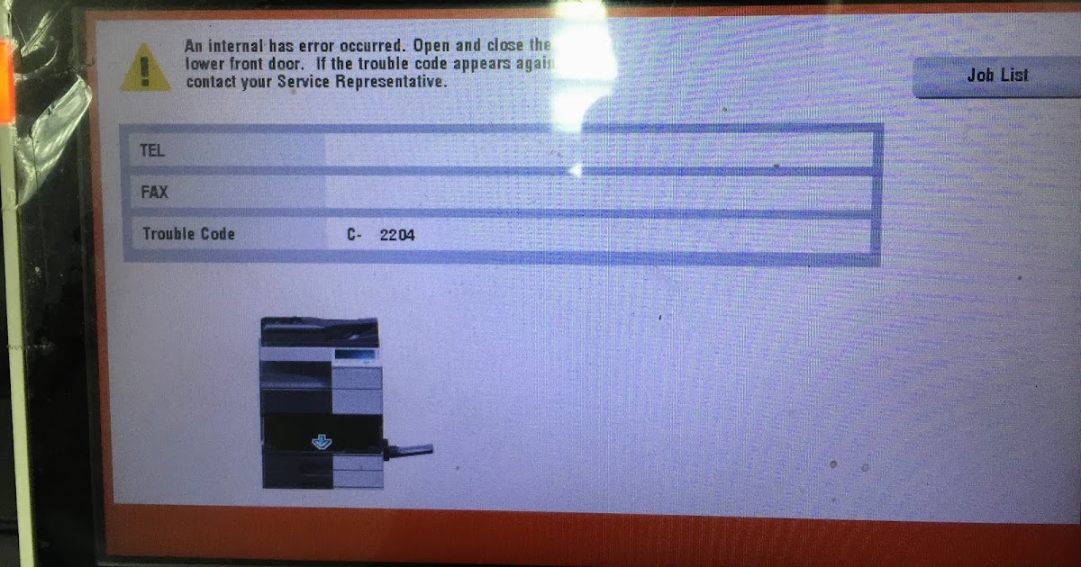 How to fix trouble code C2204 IN KONICA MINOLTA bizhub C368 CORONA