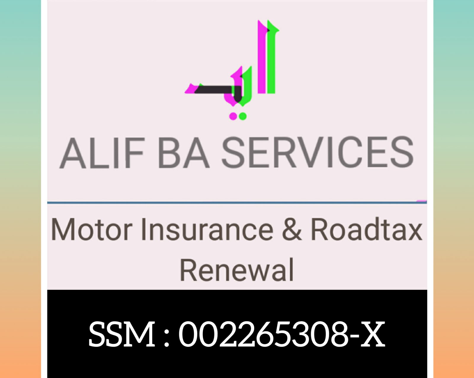  ALIF BA SERVICES - MALAYSIA ROAD TAX AND INSURANCE RENEWAL