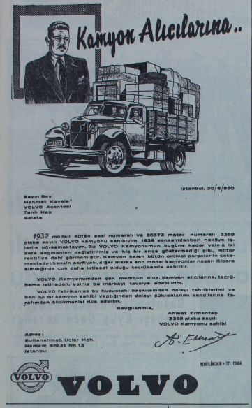 reklam yazarlarinin ortak defteri volvo kamyon sahibinden acentaya ovguler