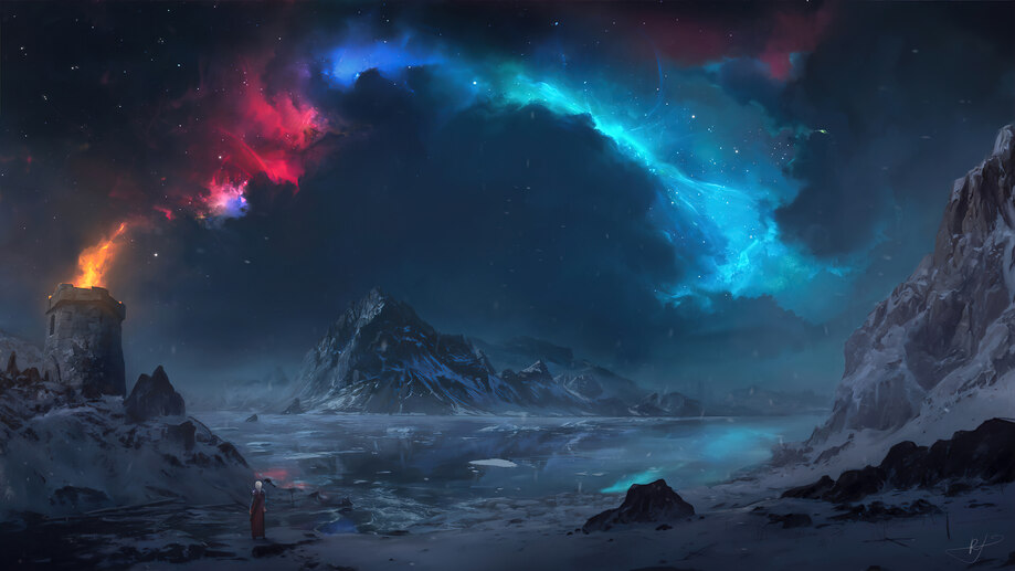 Night Fantasy Scenery Art 4K #6010b Wallpaper PC Desktop