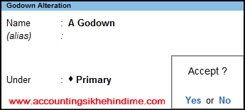 Tally Prime मे Godown कैसे बनाये।