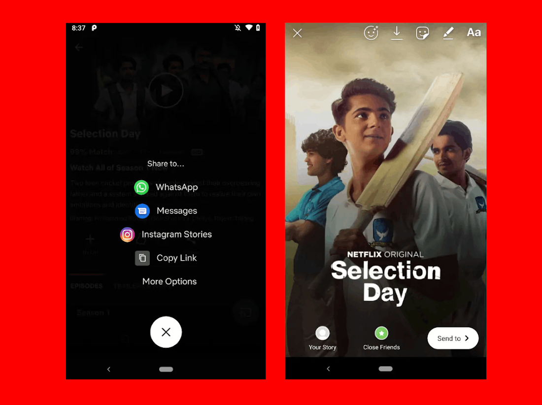 After iOS, Netflix Now Allows Android Users To Share What They're Watching On Instagram Stories