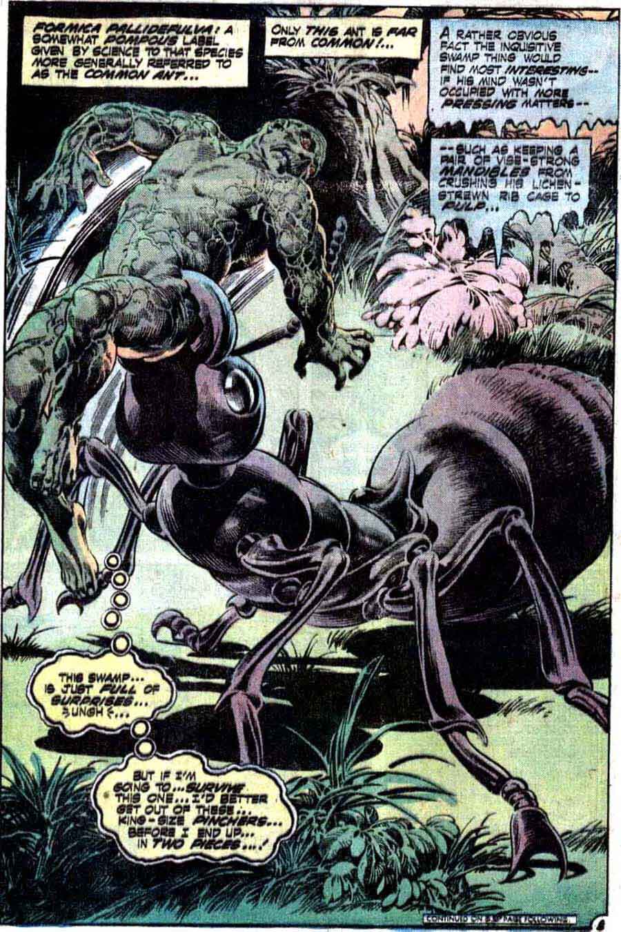 Swamp Thing v1 #14 1970s bronze age dc comic book page art by Nestor Redondo