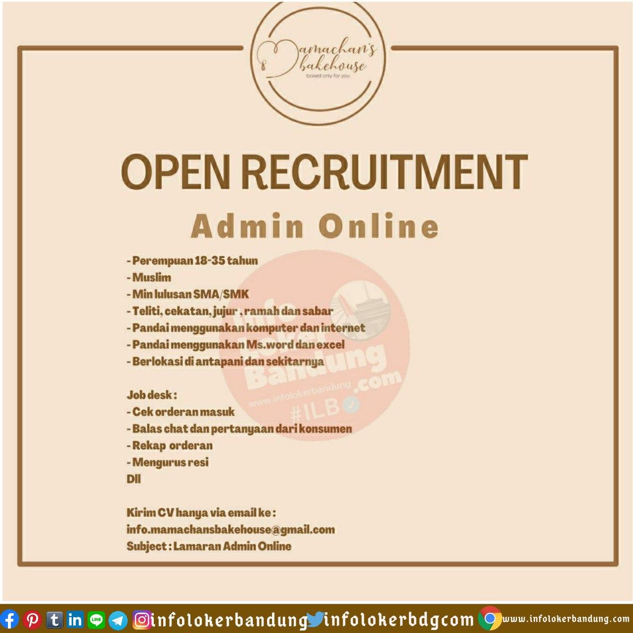 Lowongan Kerja Admin Online Mamachans Bakehouse Bandung Juli 2020