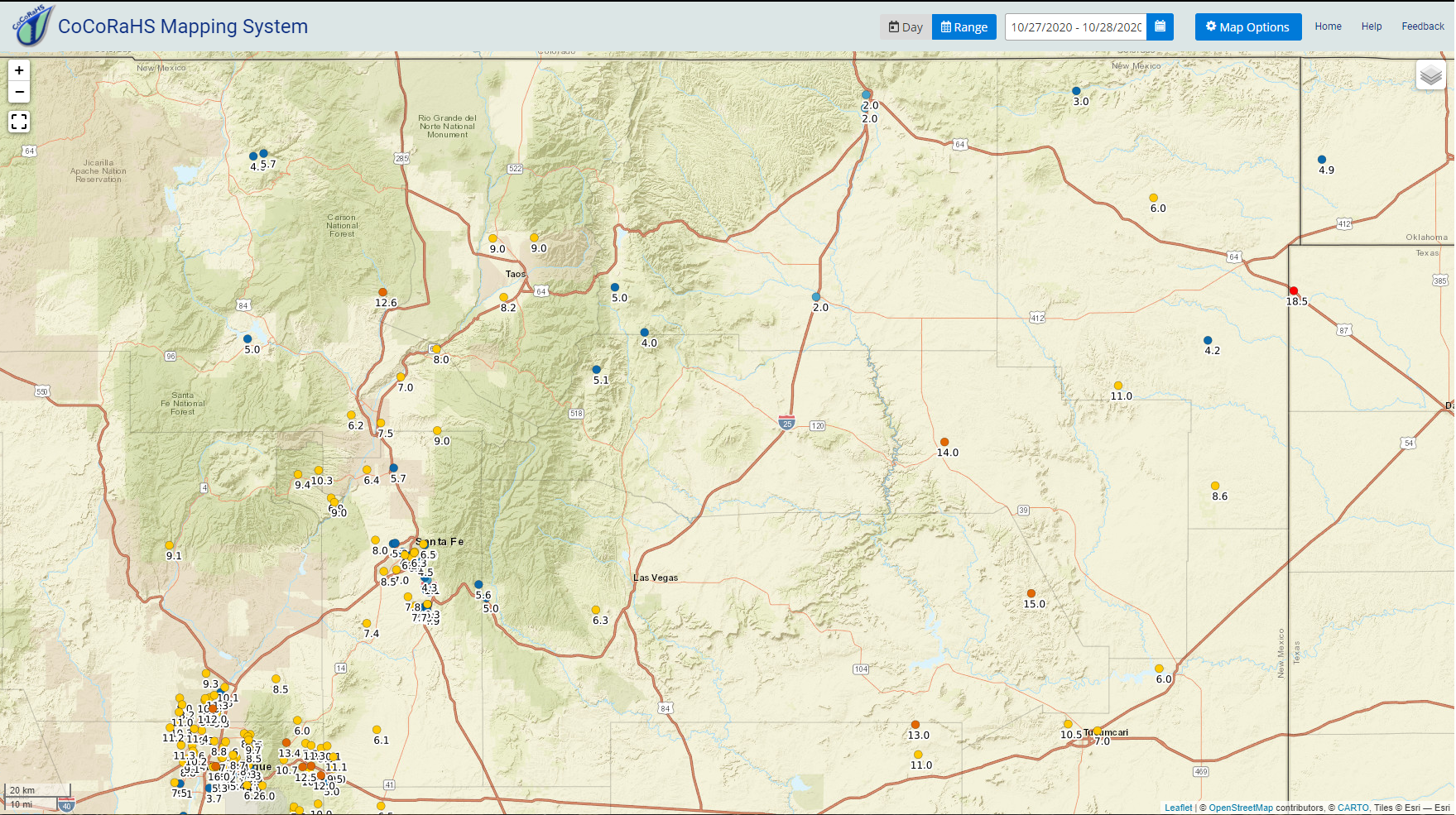 2Day New Mexico Snowfall Summary.
