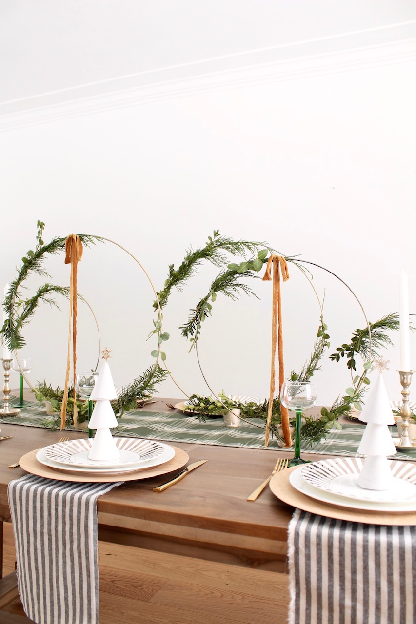 Modern Christmas Table Hoop Centerpiece Harlow & Thistle
