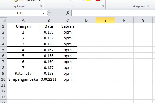 Cara Mencari Simpangan Baku Menggunakan Microsoft Excel - LAB MUTU