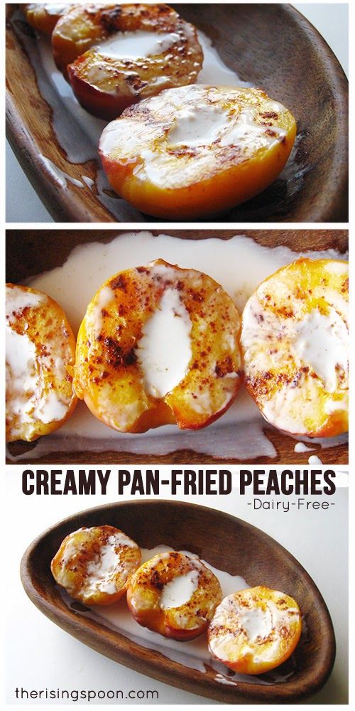 Creamy PanFried Peaches with Cinnamon & Honey {DairyFree} Easy