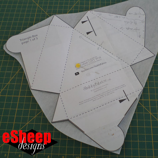 Shabby Fabrics' Origami Gift Box crafted by eSheep Designs