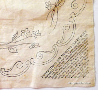 Society Silk Violets: Original stamped linen with design