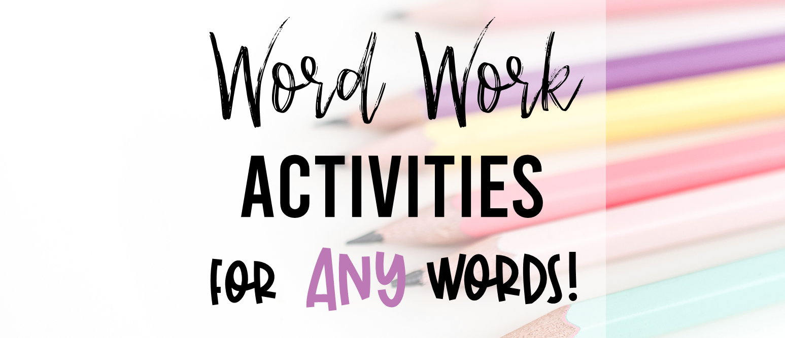 Word work activities for ANY words! Word work is an essential part of language learning in the primary grades. Make word work FUN while LEARNING takes place! There are seventeen different word work activities included in this pack. They can be used for absolutely ANY word learning! Perfect for literacy centers or sub plans. A must have for Kindergarten- Third Grade! #wordwork #wordworkactivities #spelling #1stgrade #2ndgrade #kindergarten