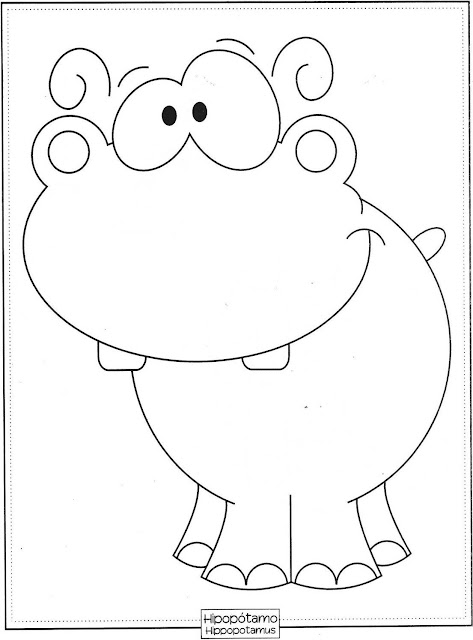 Desenho de Hipopótamo para pintar