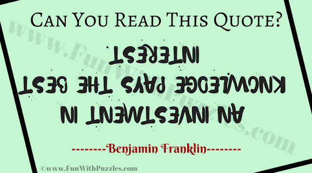 It is reading challenge picture puzzle in which you have to read the upside down text