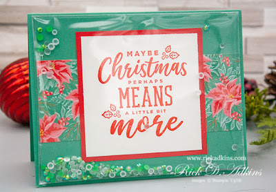Learn how to make a super simple shaker card using the Christmas Means More Stamp Set from Stampin' Up! Click here to learn more