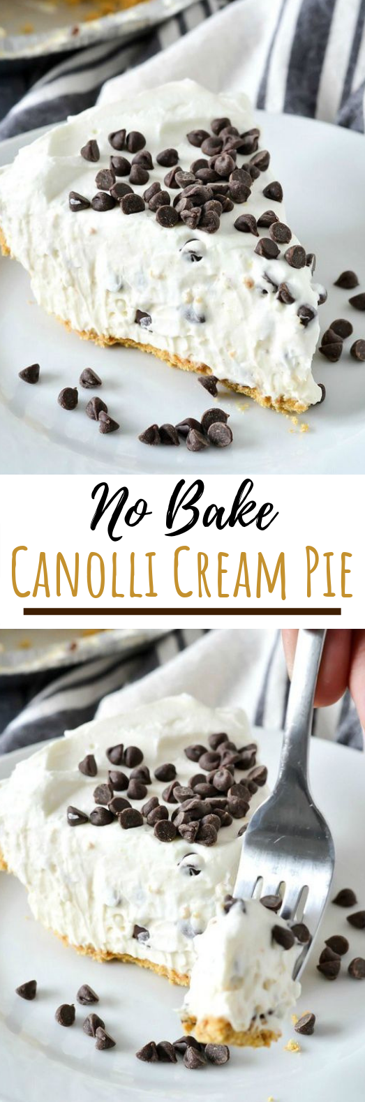 No-Bake Cannoli Cream Pie #easy #dessert