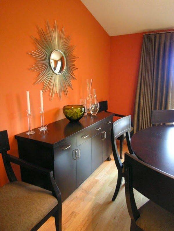 Modern orange color in the living room?