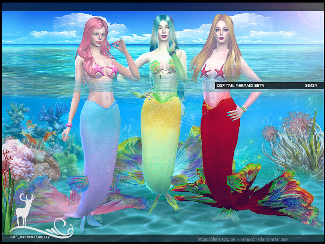 Хвосты и одежда для русалок The Sims 4 со ссылками на скачивание