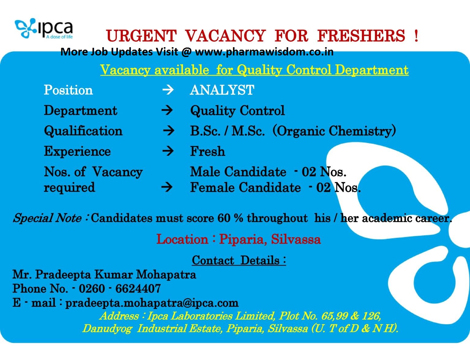Urgent Vacancy For Freshers Quality Control Male Female urgent-vacancy-for-freshers-quality-control-male-female