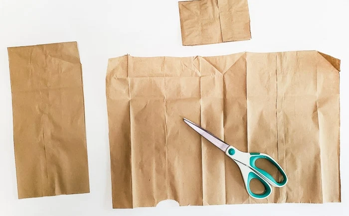 paper lunch bag cut into a sheet