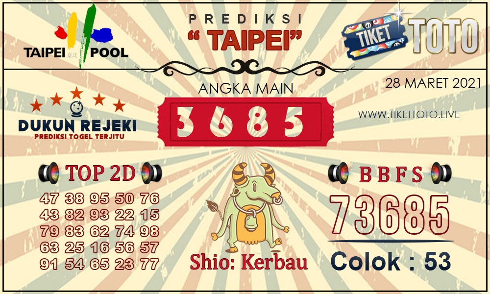 Prediksi Togel TAIPEI TIKETTOTO 28 MARET 2021