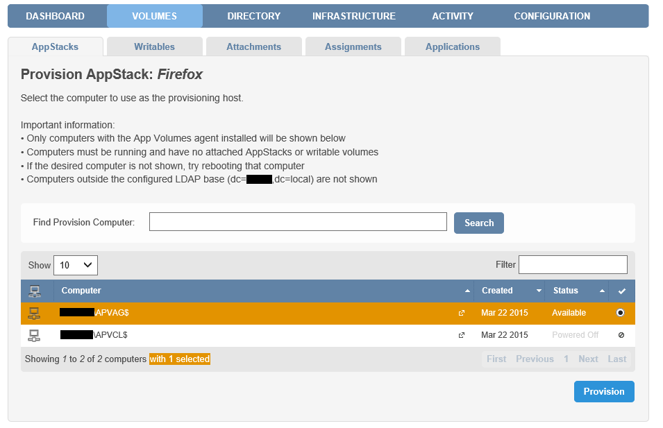 仮想化放浪記: AppStackの作成方法