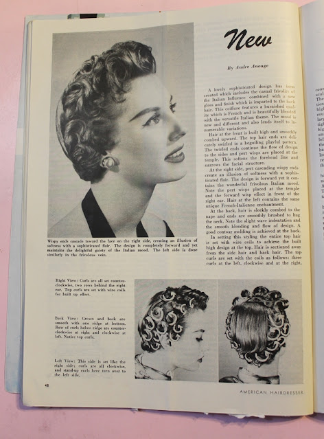 1950s vintage pin curl hair setting patter