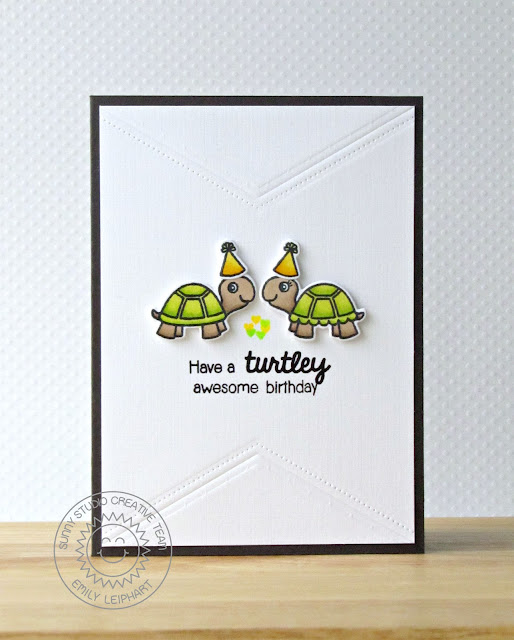 Sunny Studio Stamps: Turtley Awesome Birthday Card for Kids by Emily Leiphart.