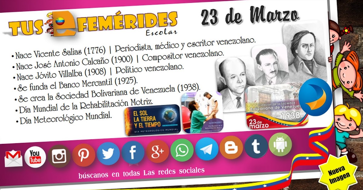 📚 Tus Efemérides Escolar 20122023 📅 Tus Efemérides hoy 23 de Marzo 📚 Tus Efemérides Escolar 20122023 📅 Tus Efemérides hoy 23 de Marzo