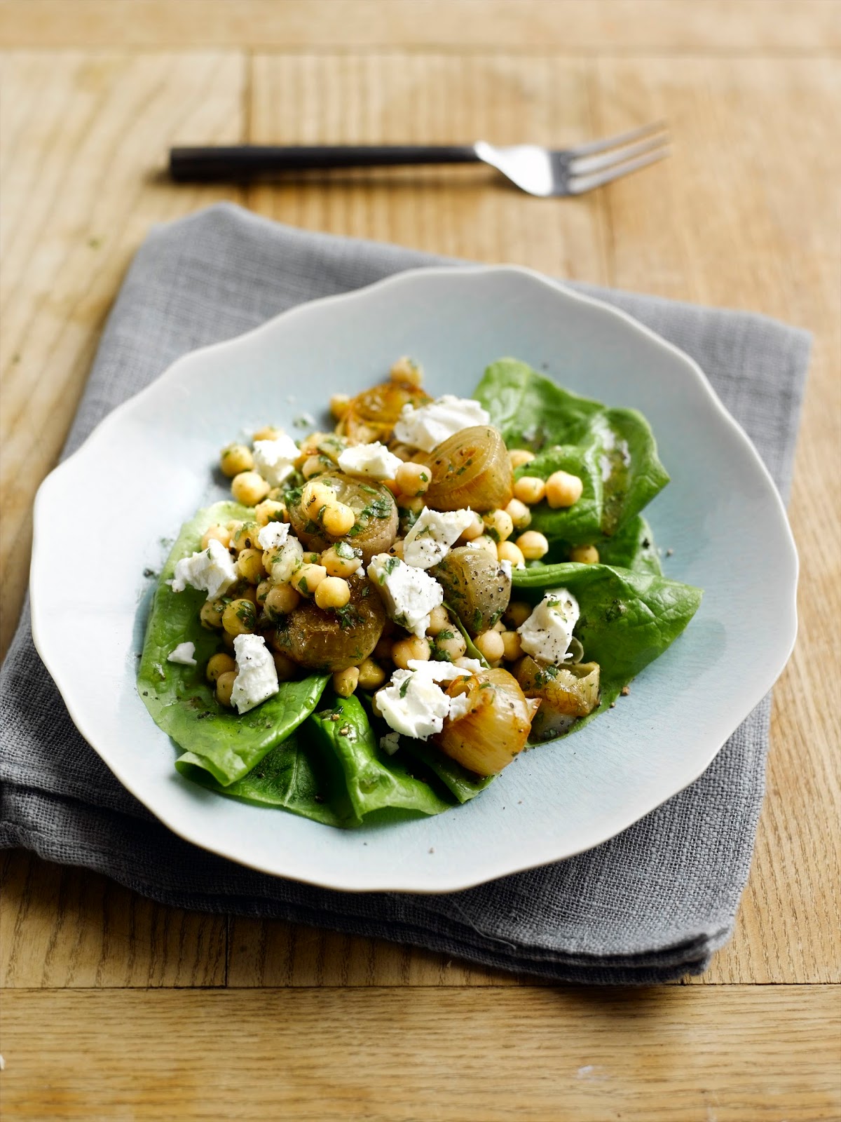 Chickpea, Roast Shallots And Fete Salad Chickpea, Roast Shallots And Fete Salad