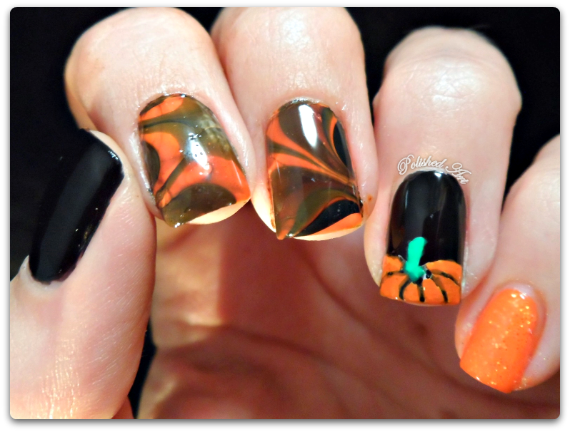 Orange and Black Halloween Nail Art - wide 1