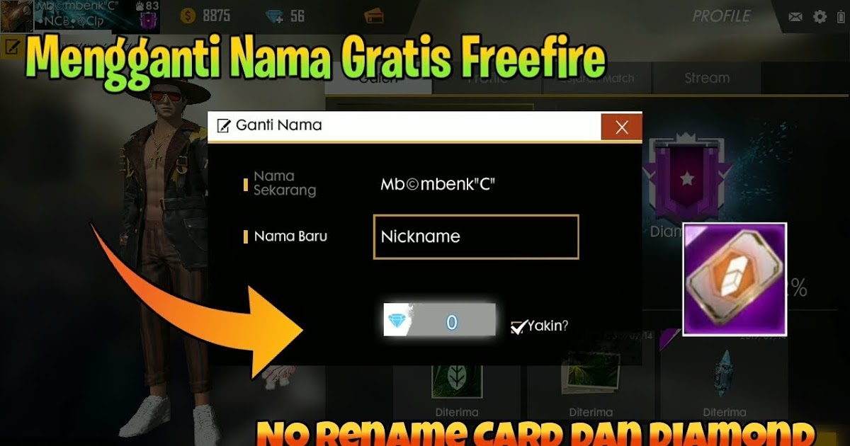 Cara Mengganti Nama Ff Gratis 2021 Cara1001