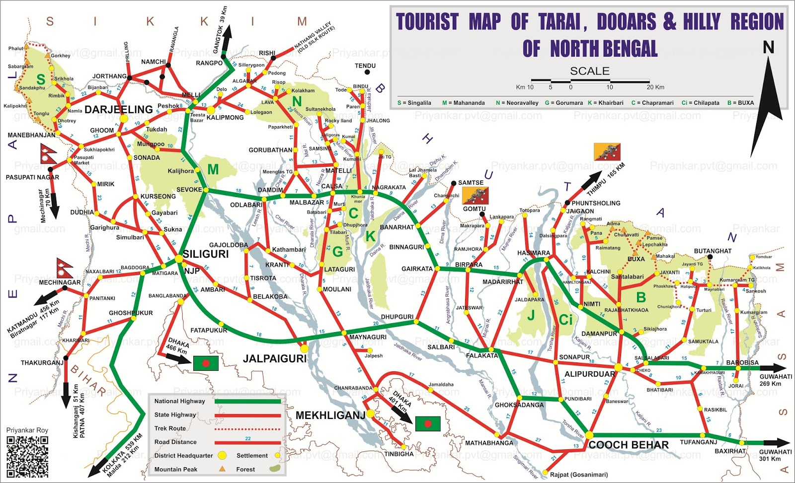 TOURIST MAP OF NORTH BENGAL Priyankar Talking