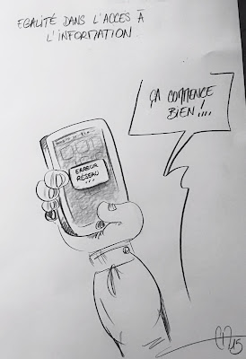 Petit compte rendu de l'animation de dessins satiriques en direct pour le Séminaires des SI de SNCF France et du Transilien. Il y avait d'autres dessins, mais je n'ai pas eu le temps de tous les photographier. En tout, un peu plus de 45 croquis en 7h de temps. Un bon moment de stress pour trouver les idées qui font mouche. Guillaume Néel©