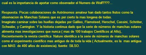 Manchas Solares :Numero de Wolf.