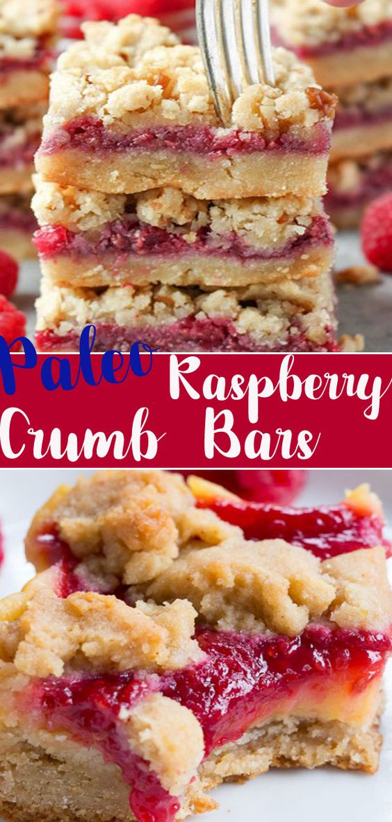 PALEO RASPBERRY CRUMB BARS cake | cake recipes |cakes recipes | dessert | dessert recipes |