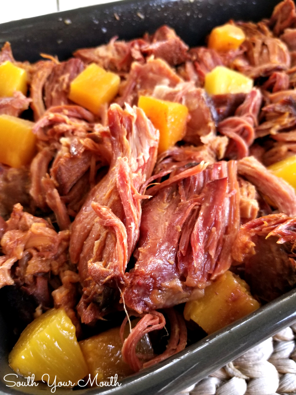 Slow Cooker Hawaiian Ham | A super easy crock pot recipe with ham, brown sugar and pineapple. Serve as-is or make Hawaiian Ham Sliders!