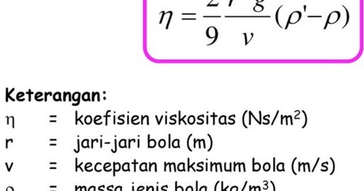 Dimensi dari koefisien viskositas suatu cairan kental dinyatakan dalam